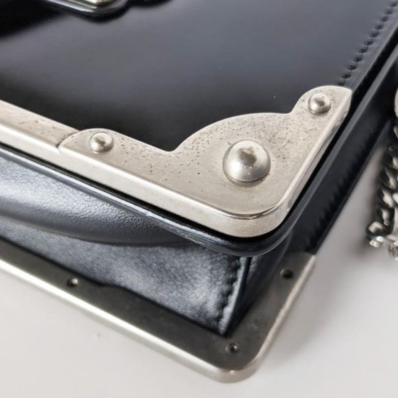 SOLD Prada Cahier Black Leather Cross Body Bag - Picture 6 of 8